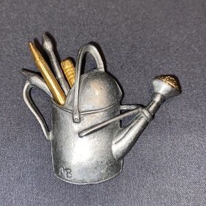 3/$30 Vintage Pewter Bucket Bastin Brooch